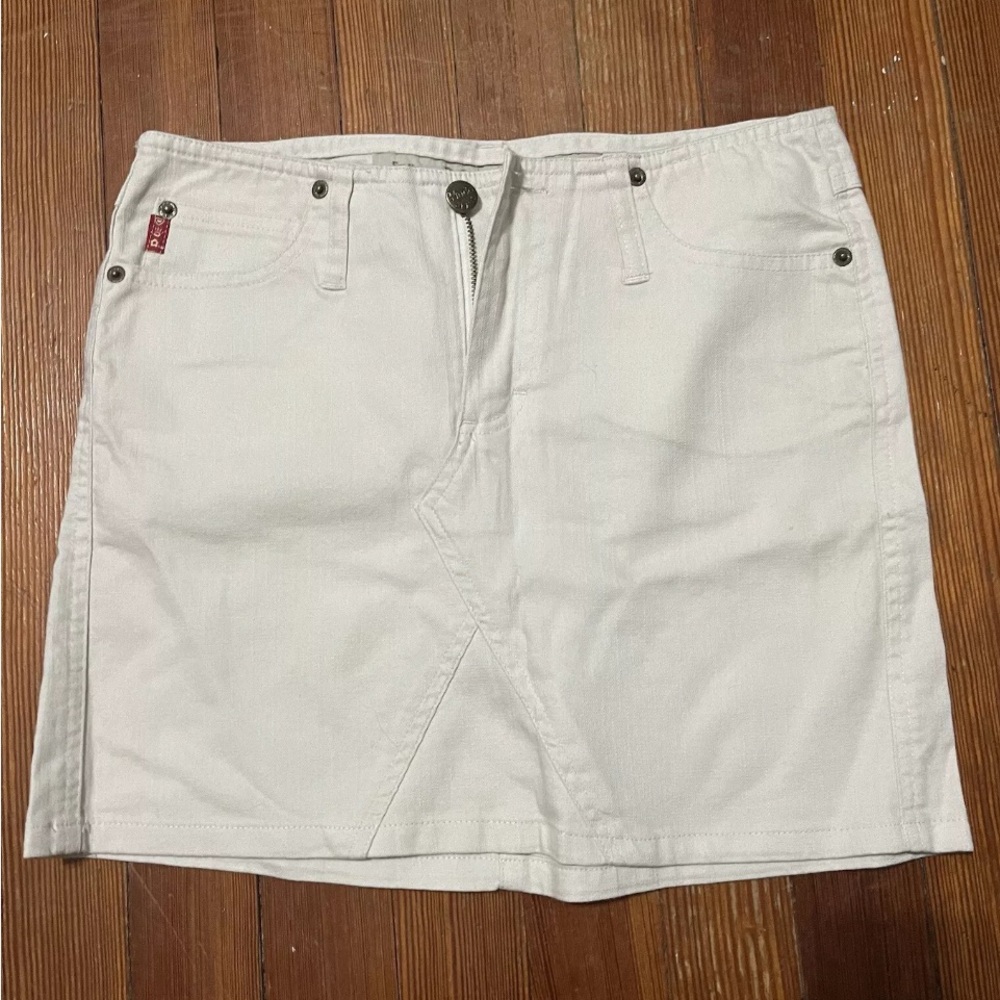 MUDD vintage white denim mini skirt